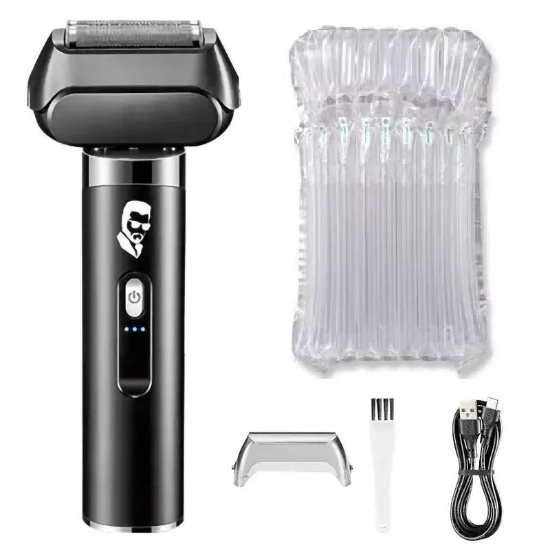 

Моющаяся перезаряжаемая электробритва с 4 лезвиями, мужская бритва для бороды, лица и щетины, электробритва для фейда и бритья головы