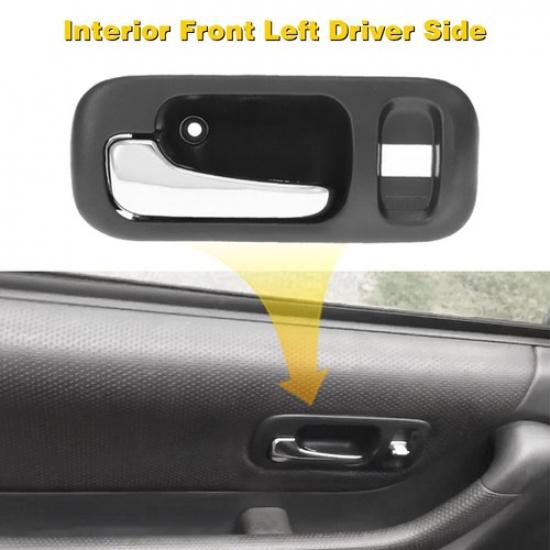 Door Ide Handle Black Interior Left Fit Side 97-01 Driver CR-V 72164S10A11ZA