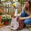 Pumpkin Print Thanksgiving Porch Goose Dress Outfit Goose Apron Suit  for 23 Inch Yard Goose
