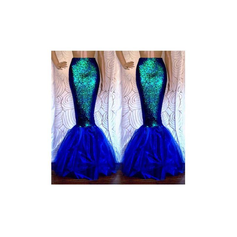 

Mermaid Party Half Body Fishtail Skirt Mermaid Party Half Body Mermaid Dress Blue S(S)