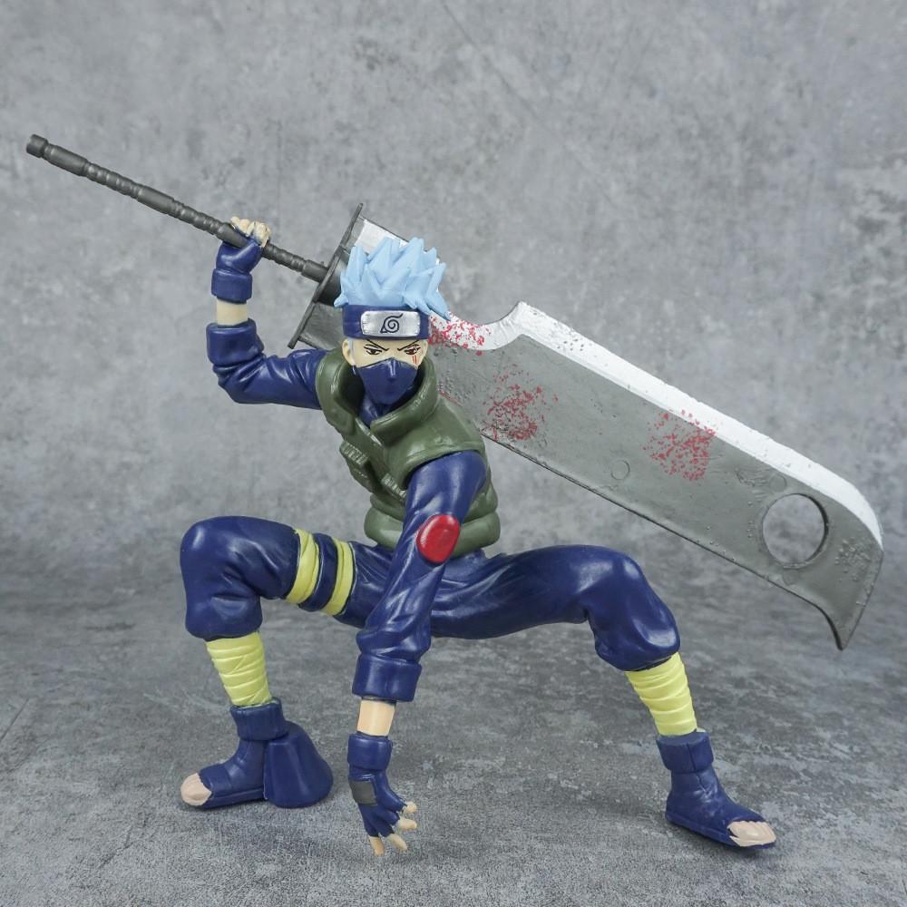 Naruto Kakashi Hatake Pvc Model With Large Sword For Desktop Collection Decor