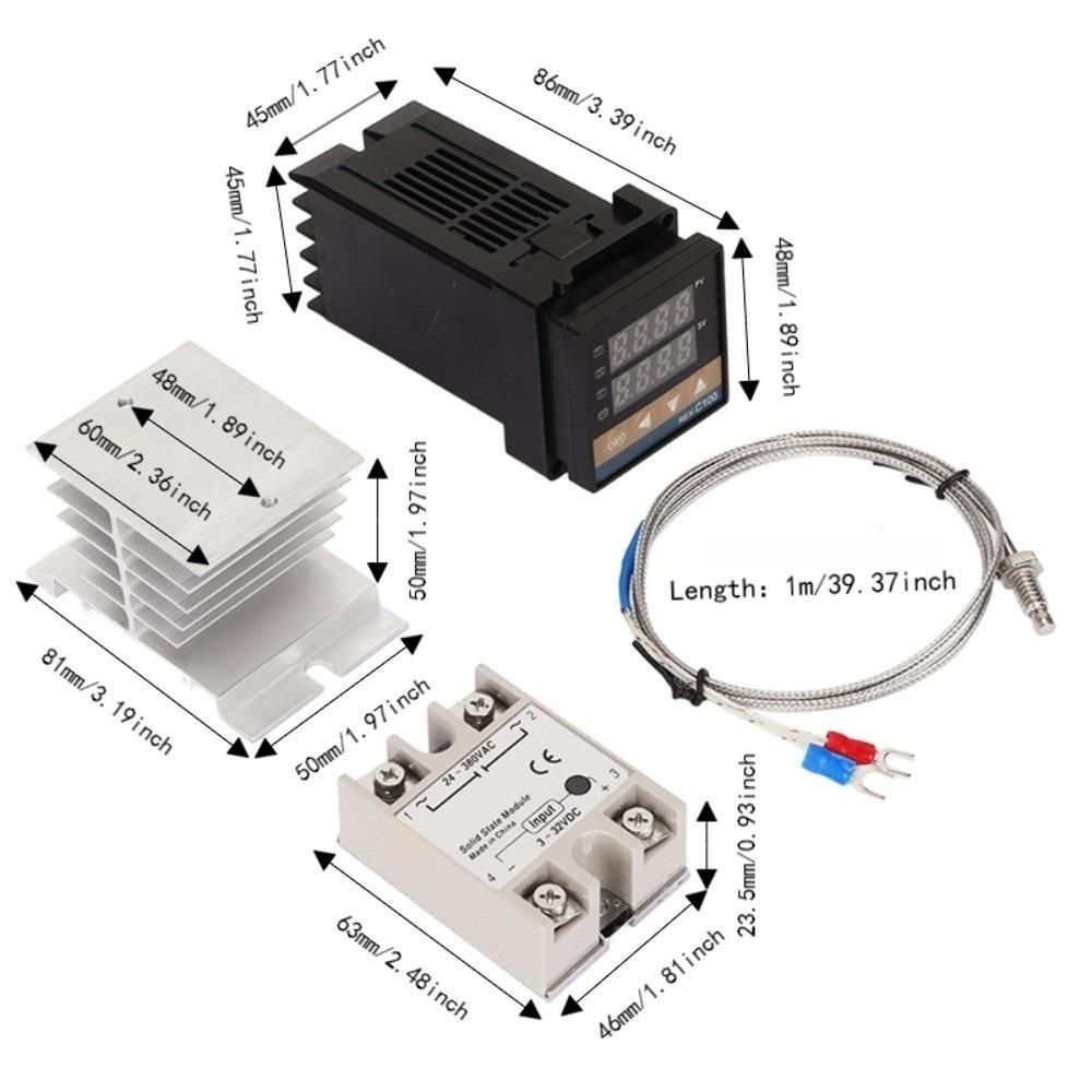 1 Set 25A Temperature Control Set Type K Thermocouple Smart Thermostat Thermostat Kit Oven