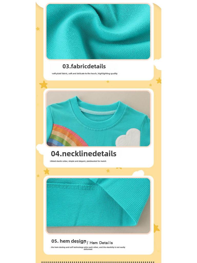 Suéter bordado para meninas de outono: Pulôver de manga comprida estilo europeu e americano