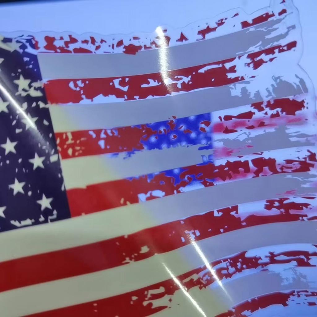 Vinyl Decal Sticker with Distressed United States Flag Print for Laptops Water Bottles Cars Windows