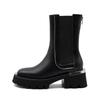 Autumn women's thick-bottomed punk style tube square head metal decoration versatile Martin boots trendy women's boots