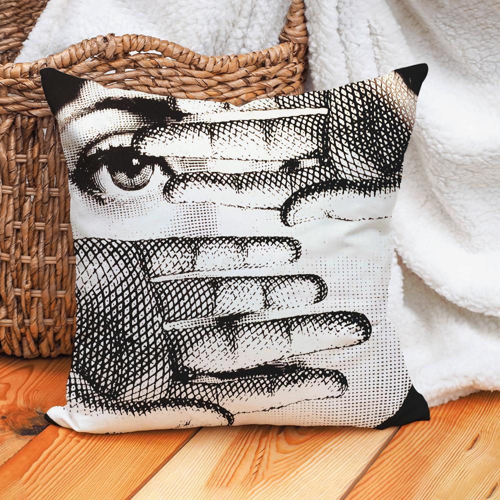 Polyester Girl Face Cushion Cover Beauty Pillow Case Home Cushion Cover Suitable For Office Sofa Car Suitable For All Seasons