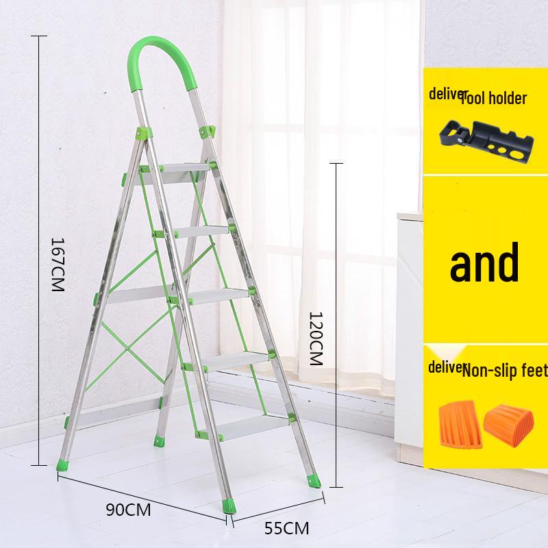 Portable Multifunctional Indoor A-Frame Ladder - 4/5 Step, Folding, Thickened, Telescopic, Mobile