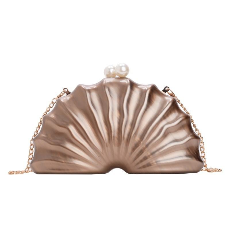 Women S Shoulder Oblique Span Bag, Special-Shaped Shell Acrylic Bag, Fashion Wedding Dinner Clutch Bag