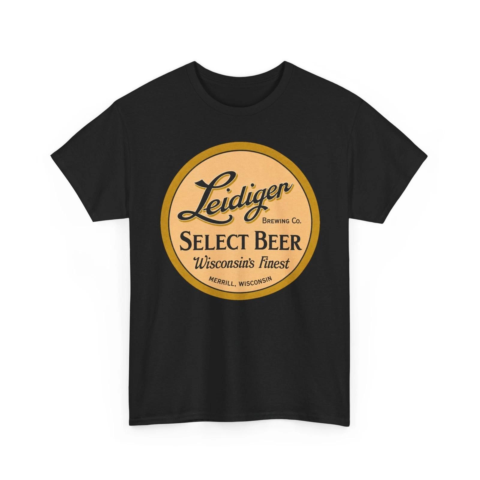 Leidiger Brewing Co. Merrill Wisconsin Select Beer Retro Breweriana T-Sirt S