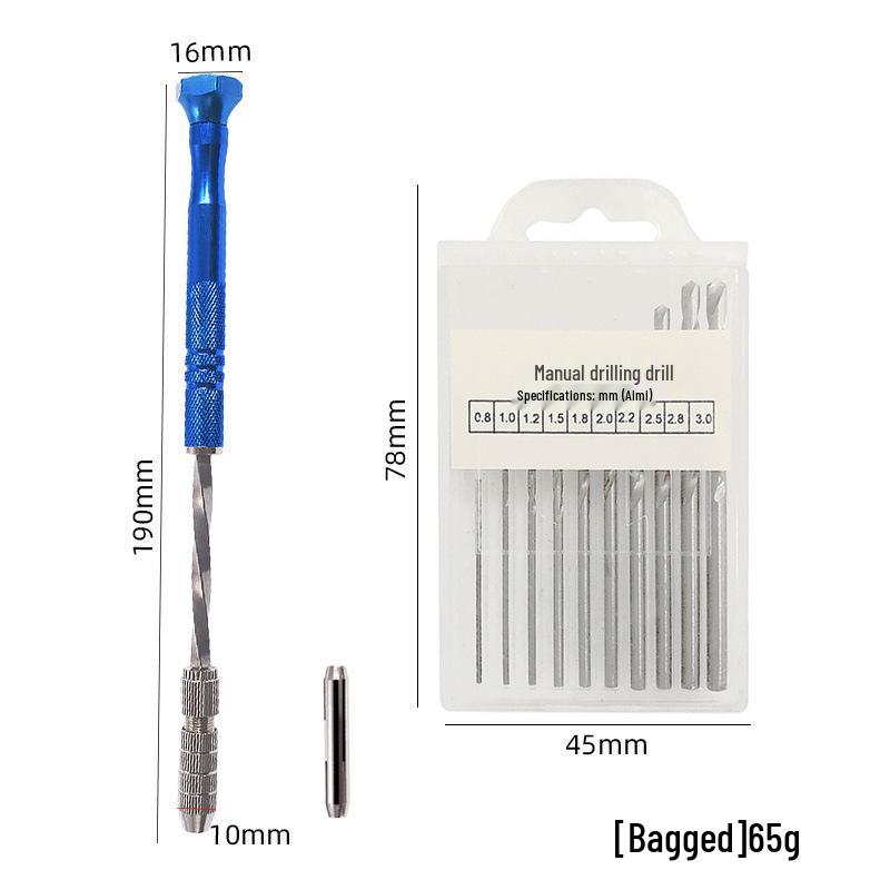 20-Piece Twist Drill Set with Hand Twister for Manual Hole Punching In Model Making
