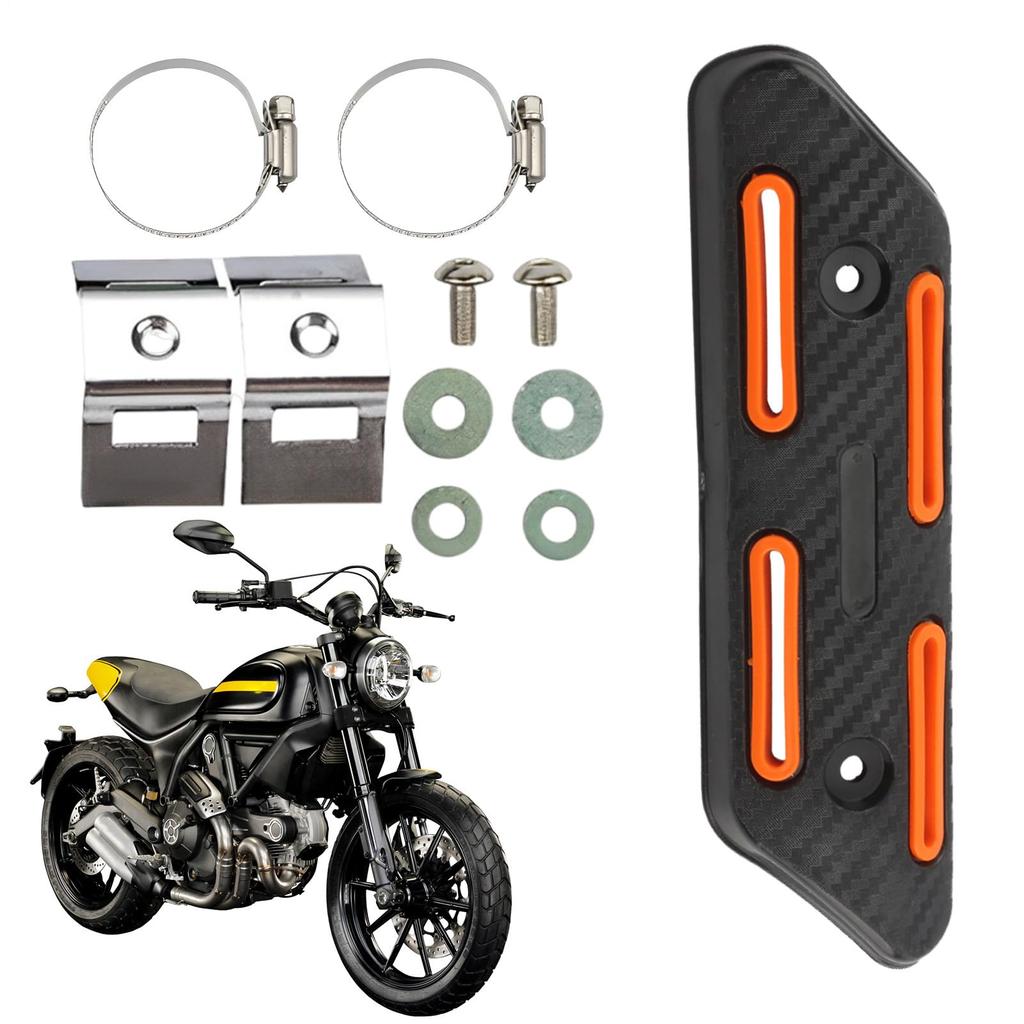 Gerinkoken Motorcycle Heat Shield Exhaust Heat Shield Off-Road Motorcycle Exhaust Duct Heat Shield Motorcycle