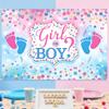 Baby Footprint Baby Shower Backdrop for Photography Blue Pink Boy Girl Gender Reveal Party Background Birthday Party Supplies