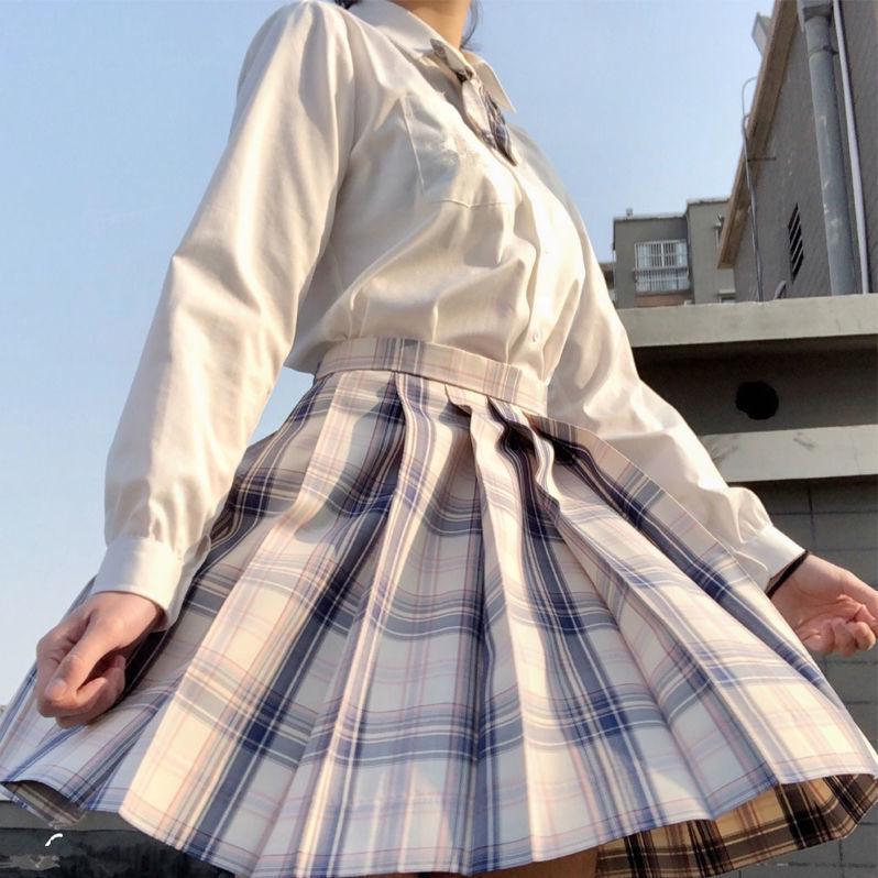 Japanese Academy Style JK Uniform Set - Long/Short Sleeve, Pleated Skirt for Female Students