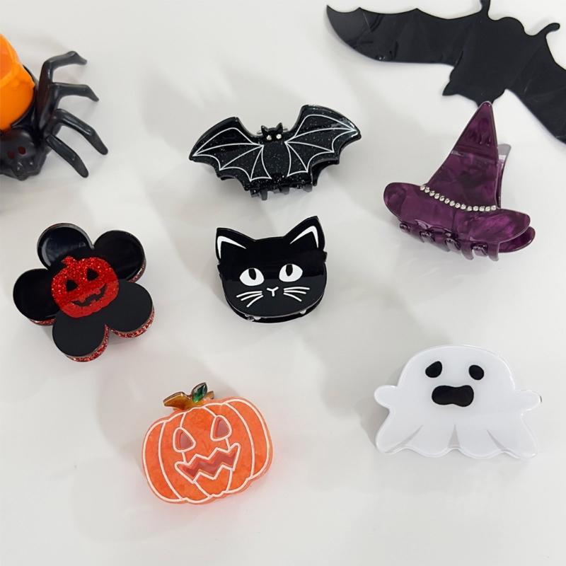 Sparkling Halloween Hairpins Permanent Acrylic Material Comfortable Wear Party Theme Accessories for Women Men Children