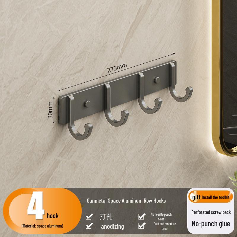 No-Drill Adhesive Hook: Wall-Mounted Towel Rack for Bathroom or Kitchen