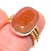 Natural Sunstone Gemstone Two Tone 925 Sterling Silver Jewelry Ring S.6.5 a4v64