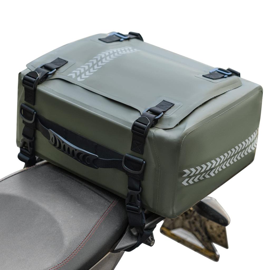 ROCKBROS Mini Field Seat Motorcycle Touring Large Capacity with Shoulder Expandable Reflective Easy Outdoor Use Bag, Bag, Bag, 30L, Waterproof,