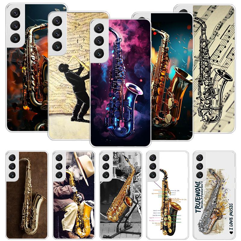 Music Saxophone Instrument Phone Case For Samsung Galaxy S26 S25 Edge S24 S23 FE S22 Ultra S21 Plus S20 + Fundas Cover Coque Gal