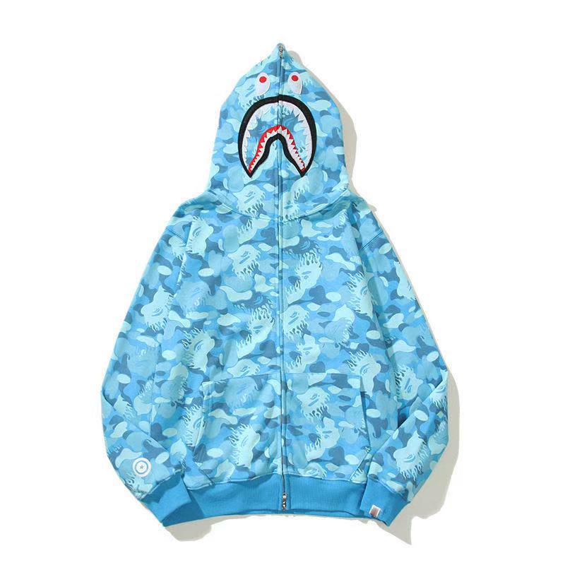 Trendy APE Hooded Sweatshirt - Shark Camouflage Zipper Jacket, Parent-Child Version