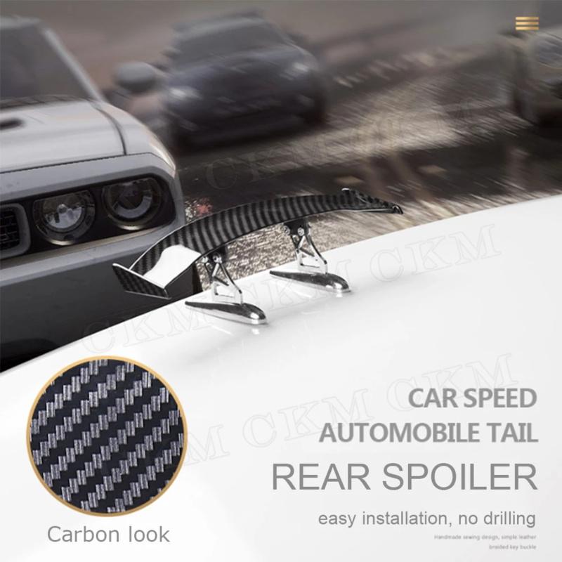 17CM Car Mini Tail Wing Carbon Fiber Look Modified Tail Wings Simple Model Auto Rear Spoiler Decoration Car Accessories