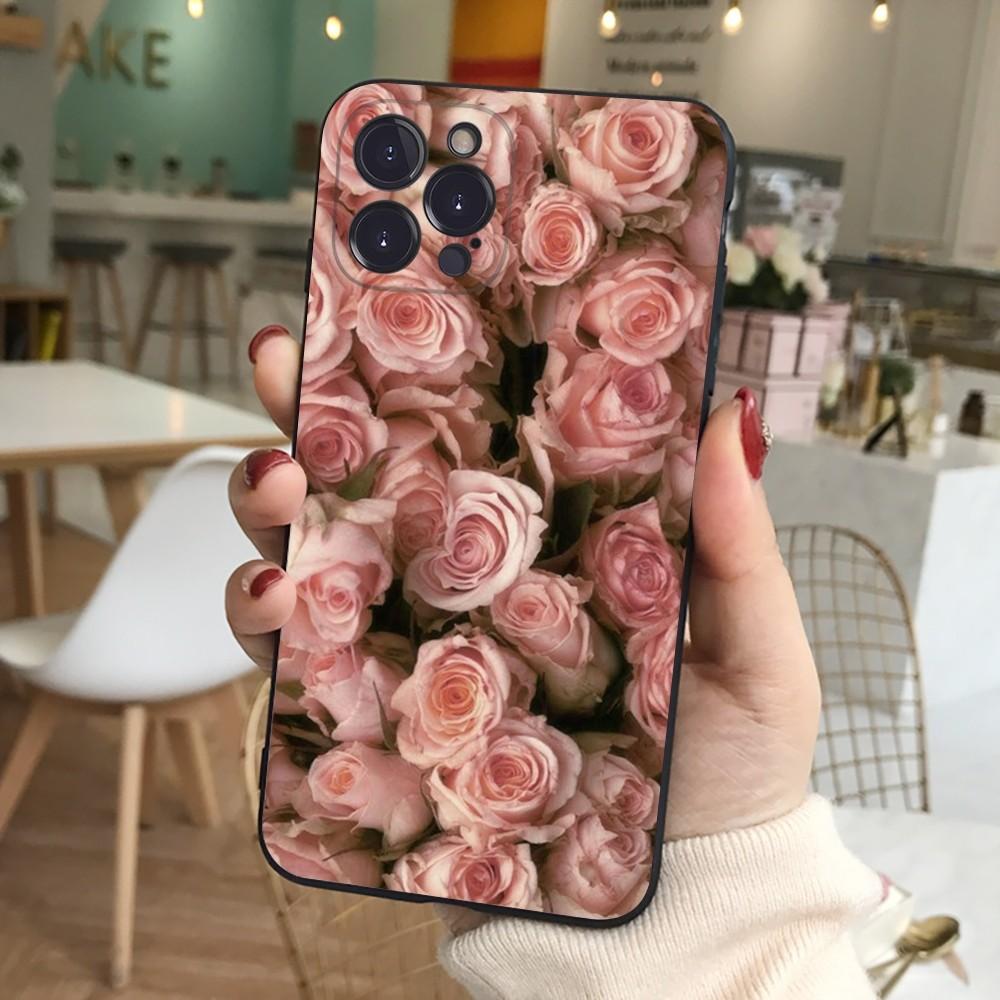

Elegant Pink Purple Peony Phone Case For iPhone 15 14 11 12 13 Mini Pro XS Max Cover 6 7 8 Plus X XR SE 2020 Funda Shell iPhone XS
