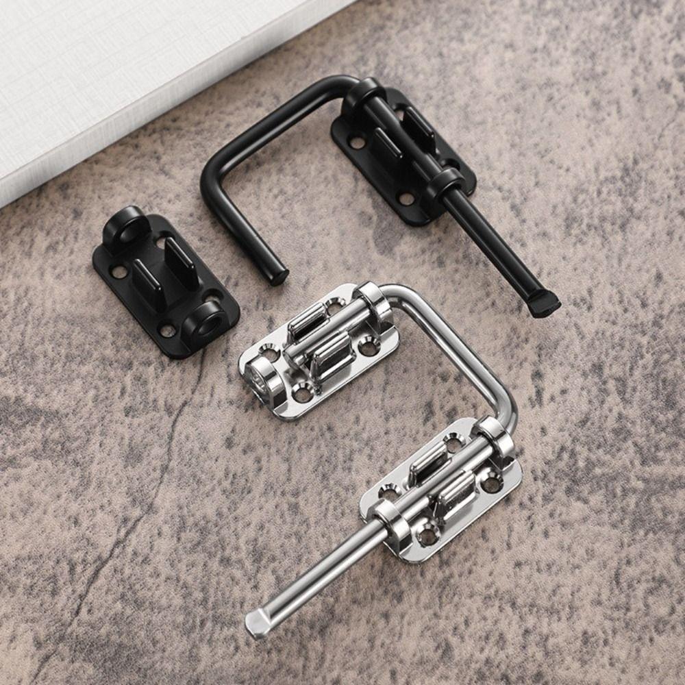 Hardware Stainless Steel Door Latch Lock Non Perforated Thickened Gate Latch 90/180 Degree Safety Door Buckle Shed
