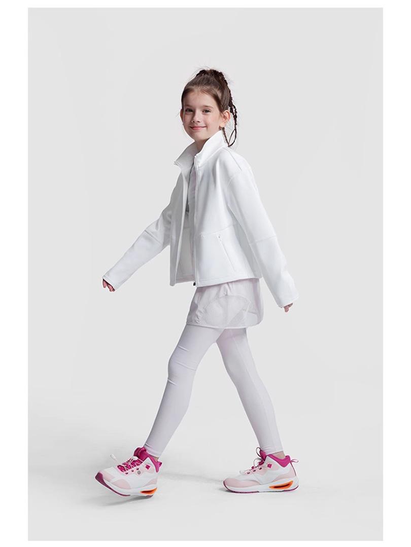 

Свободная белая куртка на молнии для девочек для занятий йогой и спортом на открытом воздухе - коллекция осень/зима 160 белый