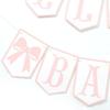 Welcome Baby Party Decorations - Pink Bow Banner,Pink Bow Welcome Baby Banner,Girls Gender Reveal Party Photo Props,Bow Theme Baby Party Hanging