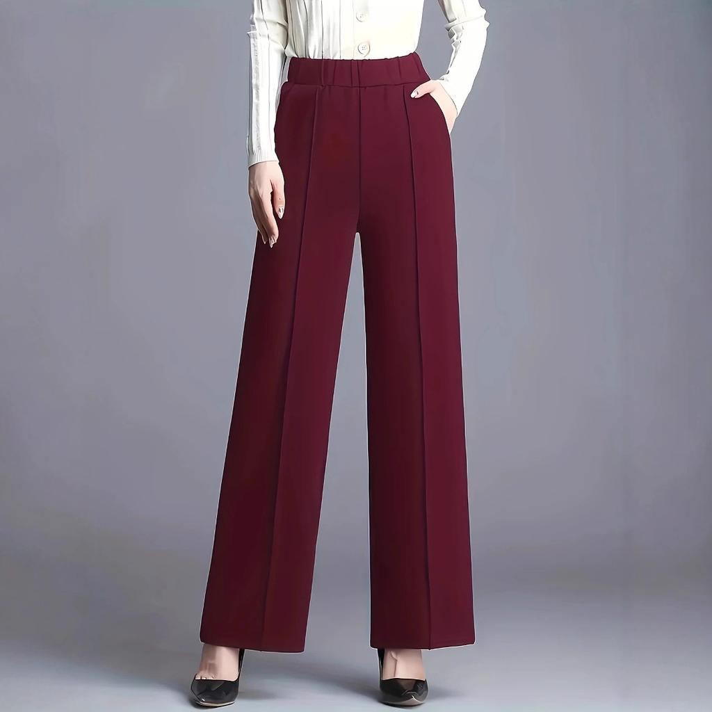 Solid-colored Wide-leg, High-waisted Loose and Slimming Casual Pants for Women In Autumn and Winter