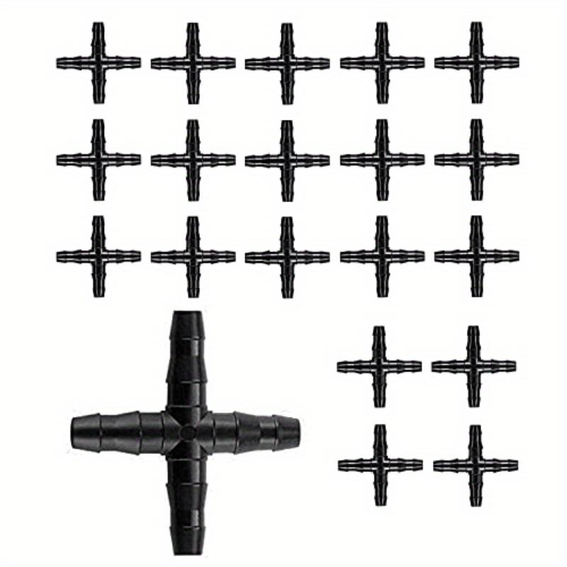 

20 шт. 1/4 универсальный зазубренный 4-ходовой соединитель зазубренный соединитель для систем капельного орошения с водопроводными трубами 4/7 мм 20pcs