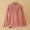 Sweater Autumn and Winter Women Fashion Embroidered Sweater Pullover Women's Clothing Plus Velvet Warm Top 60-year-old Chinese Style Autumn Clothes