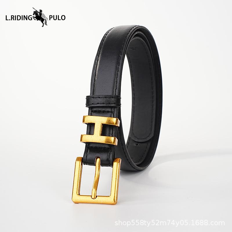 Women's Belt Versatile New Style Letter I-shaped Buckle Belt Women's Decorative Coat Trendy High-end Belt