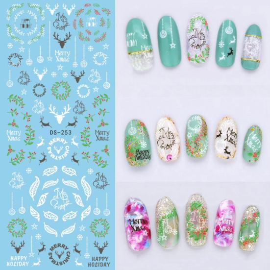 Flowers Feathers Butterflies Letters Pattern DIY Nail Art Sticker Manicure Tools