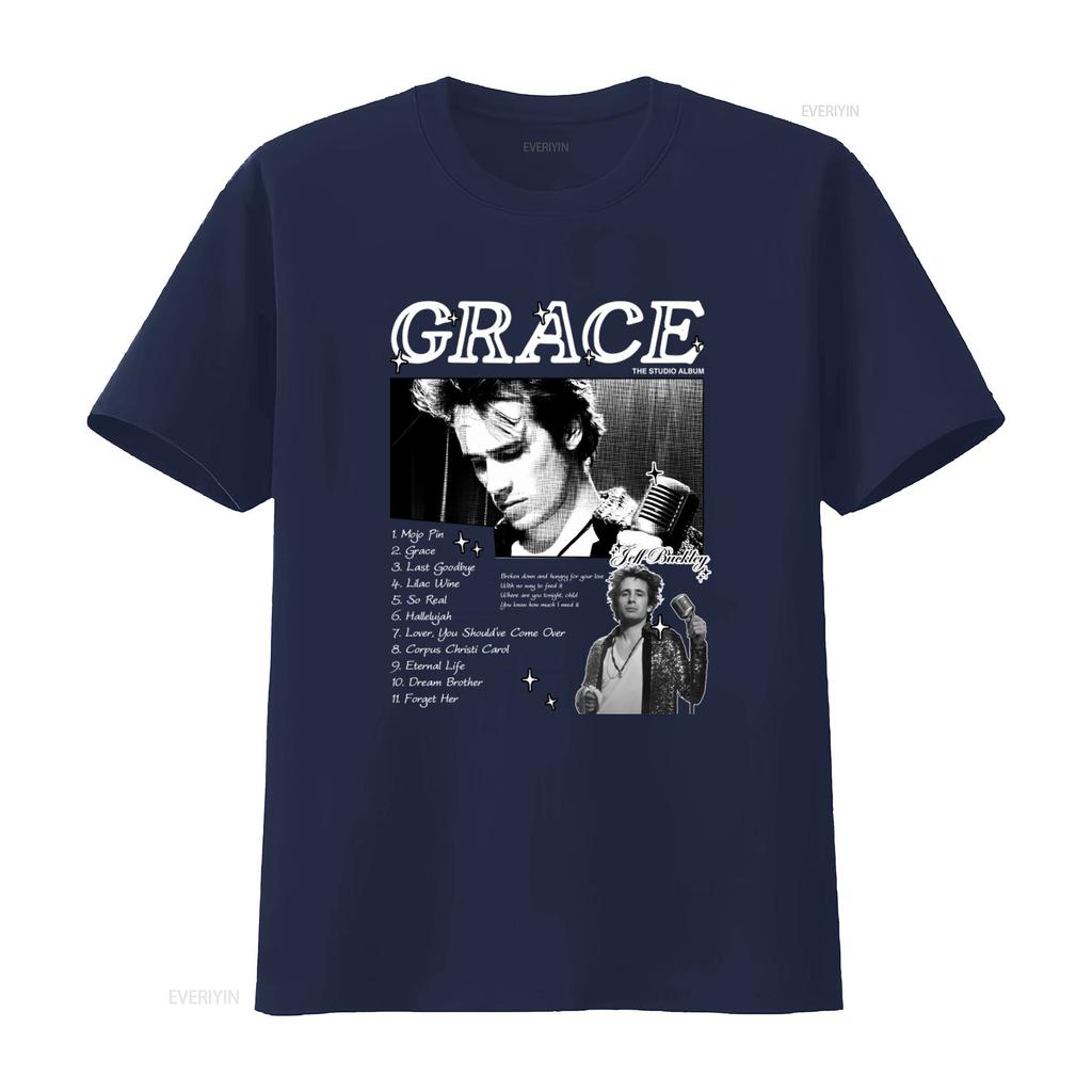 Jeff Buckley Grace Album Design T Shirt Merchandise Music Lover Vintage Washed Fashion Top For Everyday Wear Designer Clothes