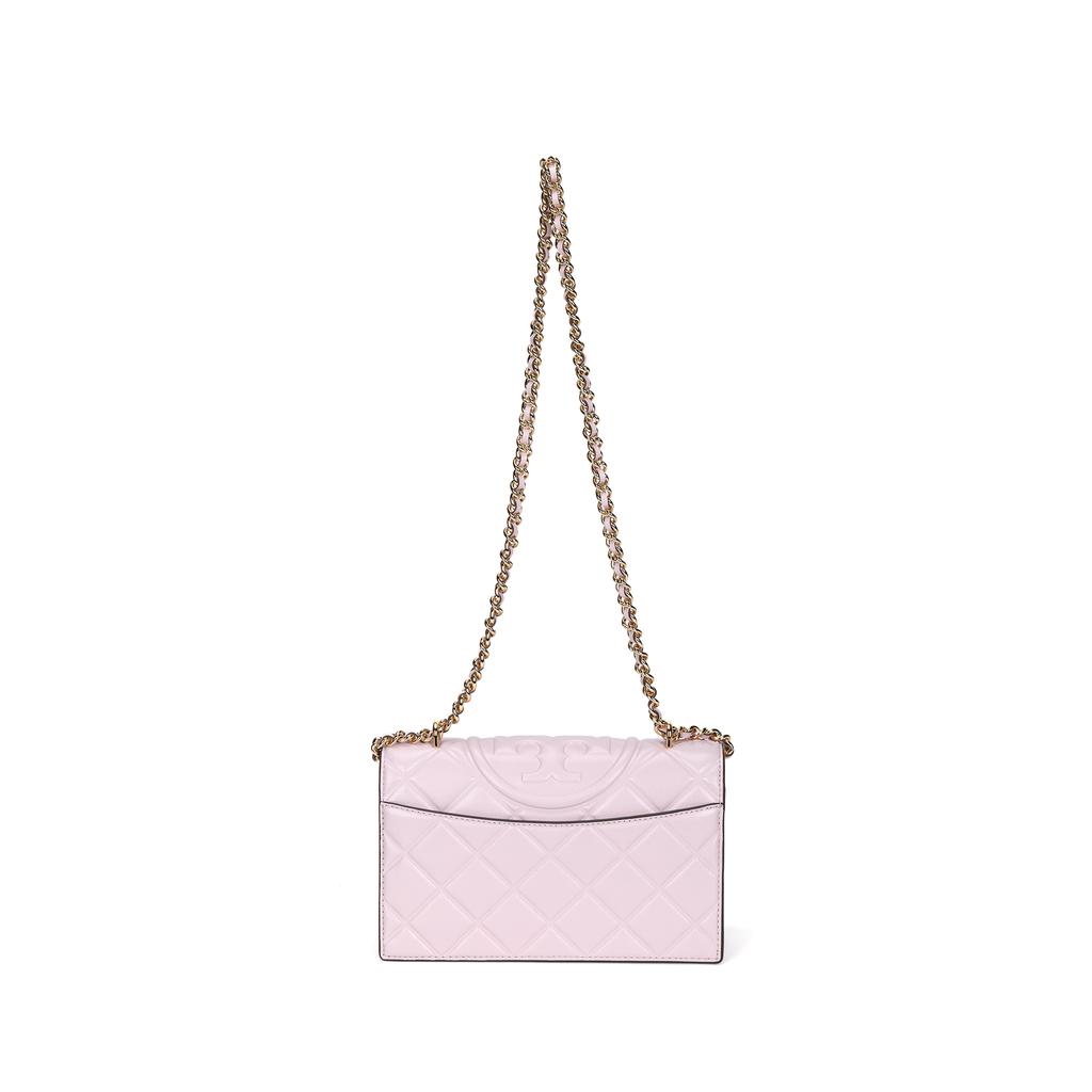 Tory Burch Fleming Two-Way Design Logo Embossed Lambskin Crossbody Shoulder Bag Small Women Bags Purple 164800-500