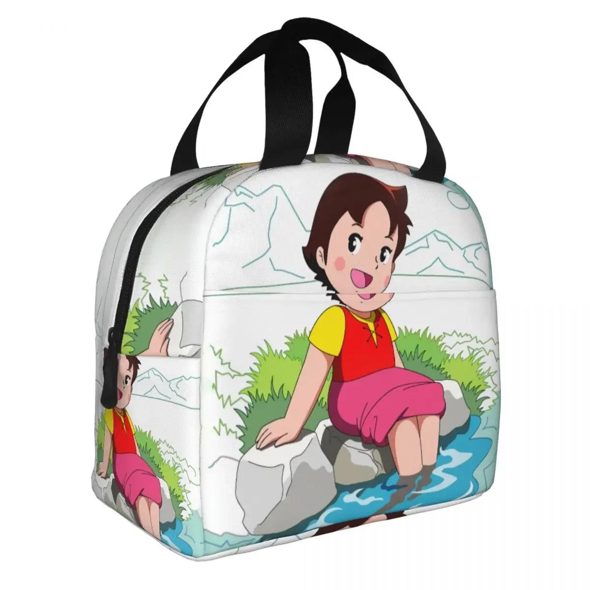 

Аніме Хайді Дівчинка Альп Ланч-бокс Герметичний Охолоджувач Термоізольований для Їжі Хайді Пітер і Дідусь Сумка для Ланчу для Жінок Дитини 22x20x13CM рожевий