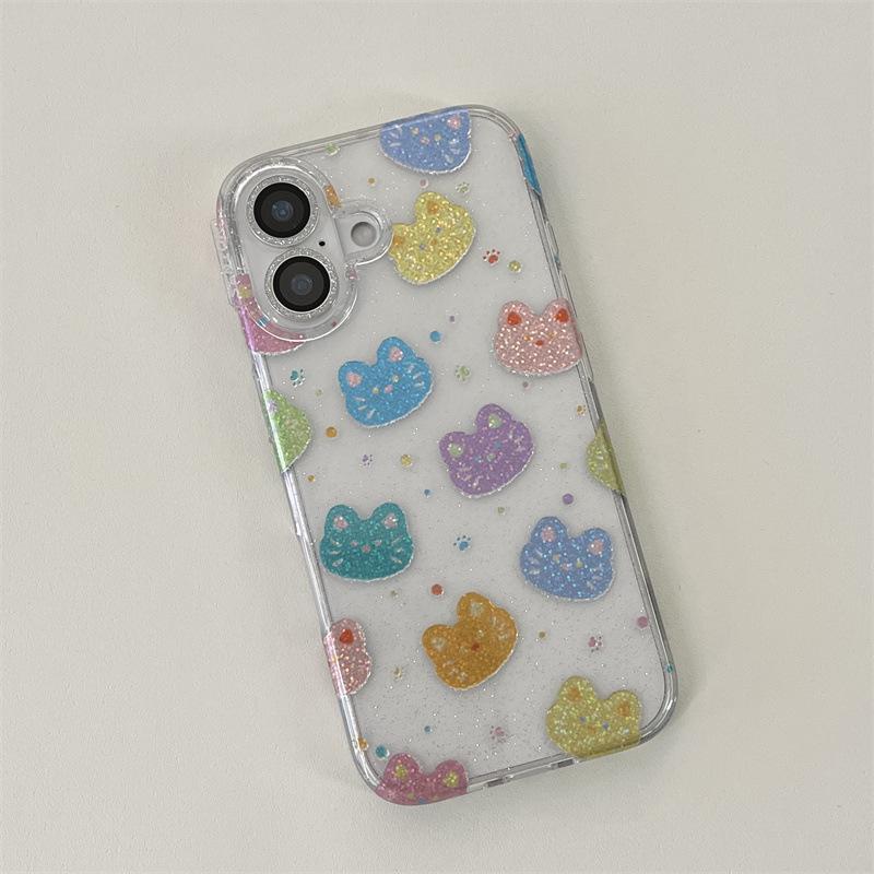 

Gilded Cute Cat Head Phone Case for iPhone 17/16 Pro Max/15/14 - High-End Design iPhone 15 Pro