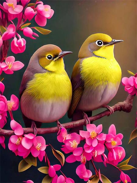 

Набор для алмазной живописи «Птица Цветок» Полный квадрат/круглый 5d Diy Вышивка крестом Мозаика для животных Домашний декор Full Round 20x30CM