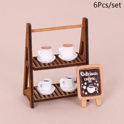 1:12 Puppenhaus Miniatur Doppelschicht Dessertständer Kaffeetasse Möbel Heimmodell Dekor Spielzeug Puppenhaus Zubehör