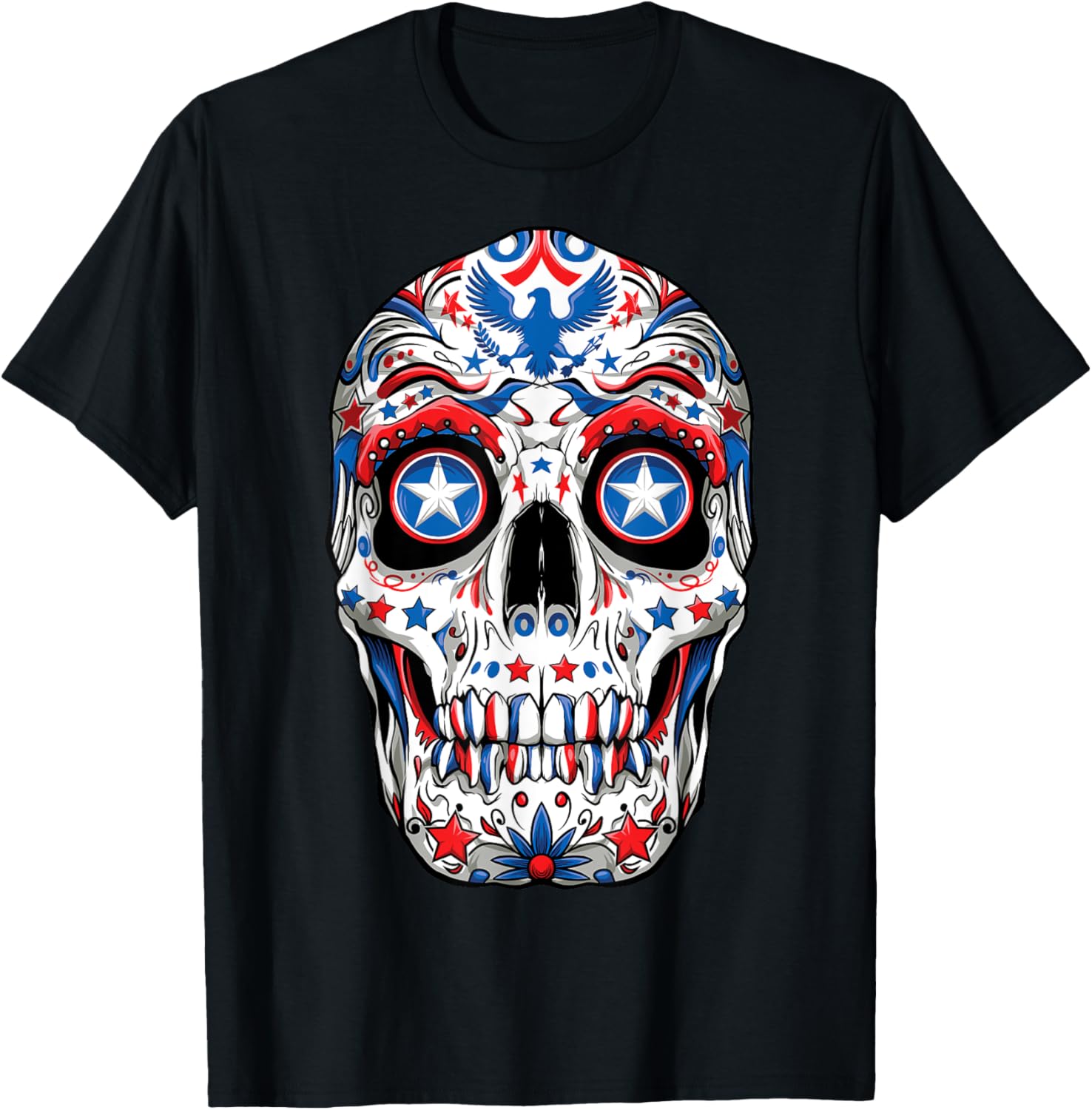 Sugar Skull 4th of July T shirt Women Men Boys Fourth USA T-Shirt M