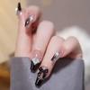 Elegant Spicy Girl Black Bow Heart Rhinestone Press-on Nails