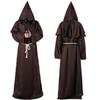 Halloween Medieval Monk Robe Costume - Friar, Wizard, and Priest Cosplay Outfit for Stage