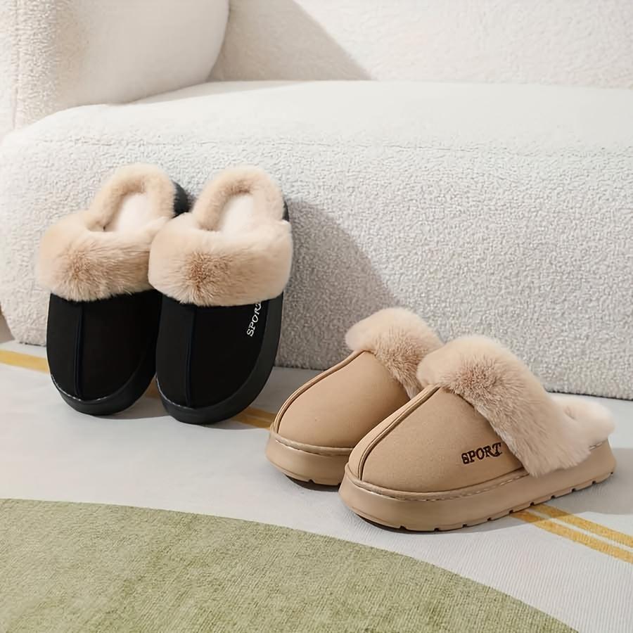 Cozy Plush-Lined Slippers - Warm, Non-Slip EVA Sole for Indoor Comfort | Perfect for Fall & Winter