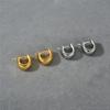Premium Sense Metal Smooth Surface Simple Versatile Earrings Ear Buckles Niche Design Light Luxury Minimalist Earrings