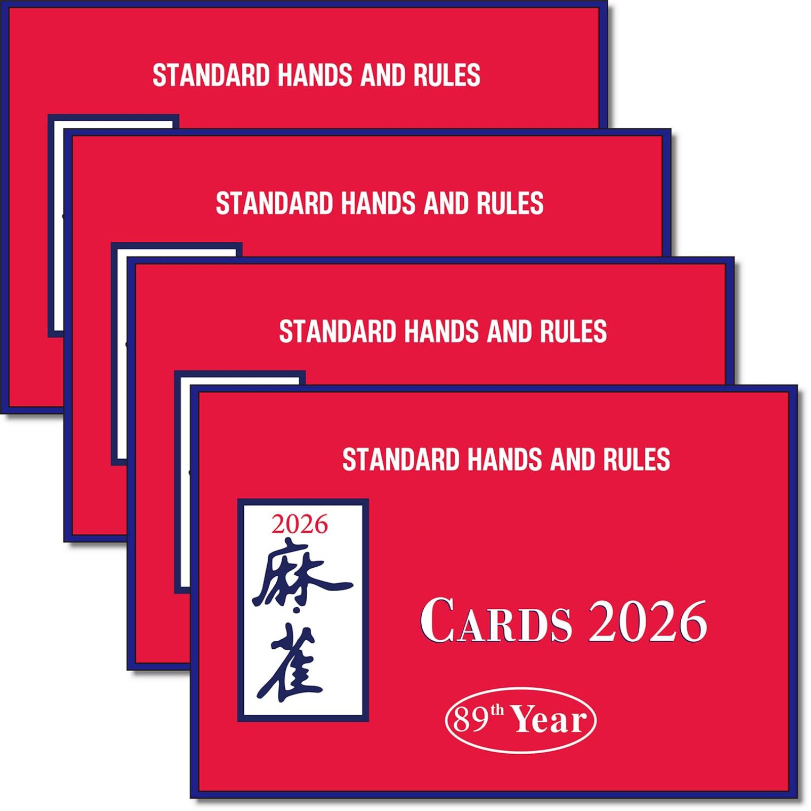 

4 Pack Standard Hands and Rules Cards 2026 for American Mahjong Enthusiasts Easy to Read Durable Playing Reference Cards One Size