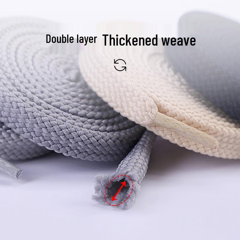 Flat Thickened Sneaker Laces for Casual and Basketball Shoes - In Black, White, and Colorful Designs