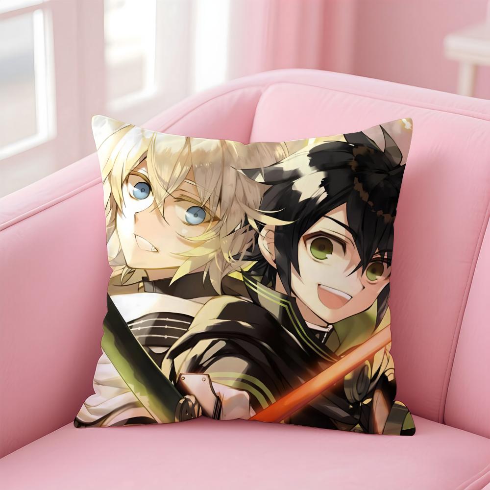 S-Seraph Of The Ends Cushion Cover Comfortable Reversible Pillow Cover Ideal For Car Sofa Bedroom & Beyond