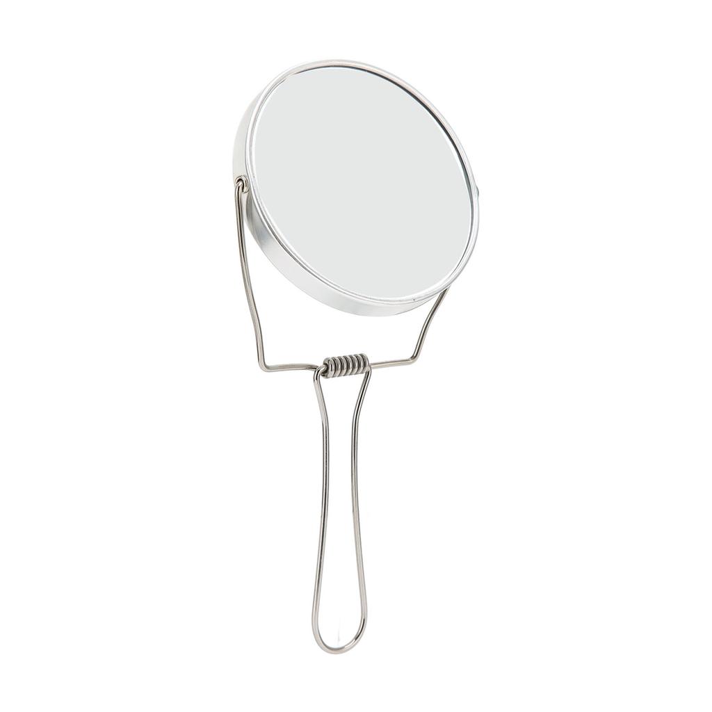 2-seitiger Kosmetikspiegel, 360-Grad-Drehung, Aluminiumrahmen, silberner Kosmetikspiegel mit Edelstahl