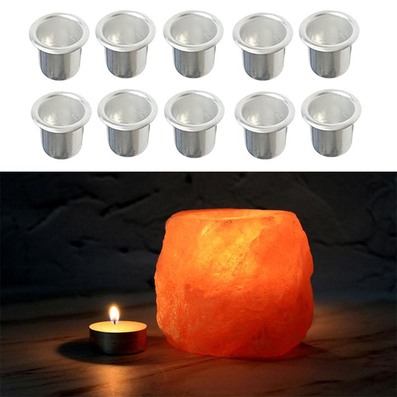 10Pcs Mini Round Candle Cup Silver Diy Candlestick Making Tray Holder Container Accessory Aluminium Home Party Decor Parts