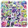 50 Neon Halloween Graffiti Stickers – Waterproof Decorative Stickers for Stationery, Water Bottles, and Computers